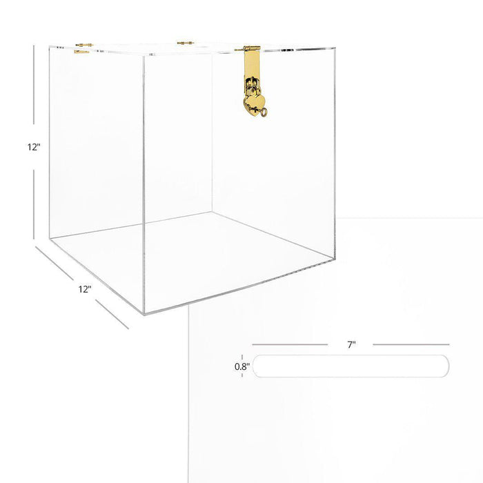 Acrylic Wedding Card Box, Set of 1-Set of 1-Koyal Wholesale-Clear-