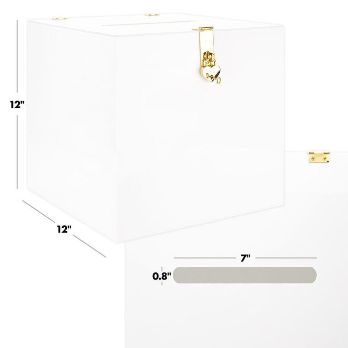 Acrylic Wedding Card Box, Set of 1-Set of 1-Koyal Wholesale-Clear-