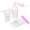 Bachelorette Drink Pouch Cups with Straws, 16 Pack-Set of 16-Andaz Press-Gold-