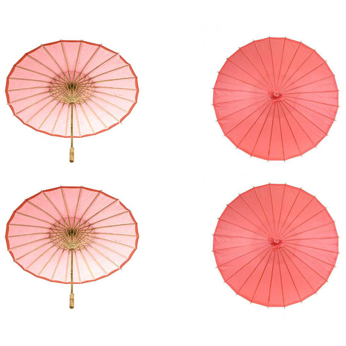 Bulk Pack Wedding Paper Parasols-Koyal Wholesale-Coral-Set of 4-