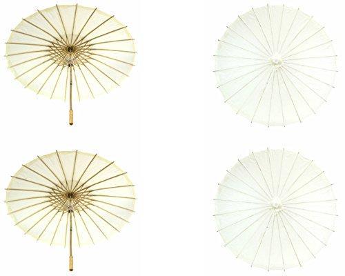 Bulk Pack Wedding Paper Parasols-Koyal Wholesale-Ivory-Set of 4-