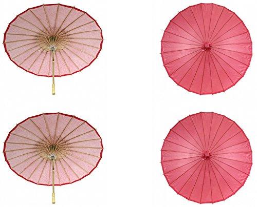 Bulk Pack Wedding Paper Parasols-Koyal Wholesale-Red-Set of 4-