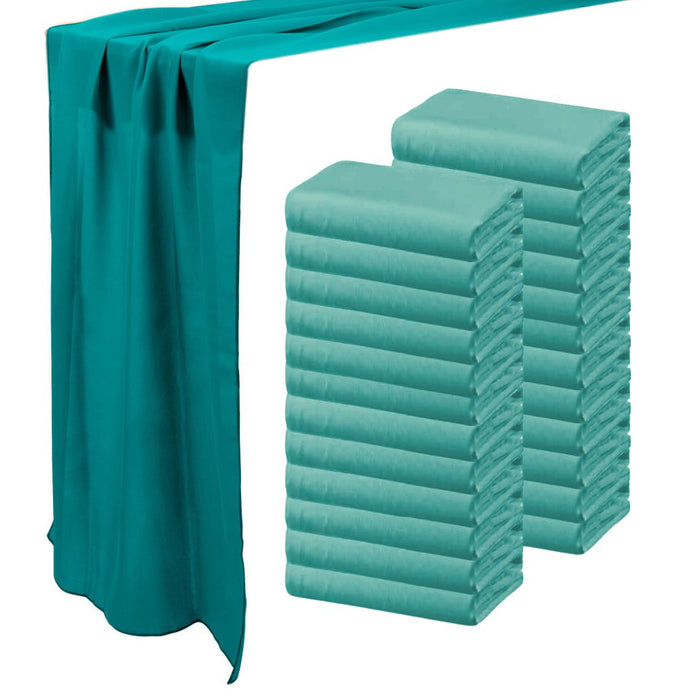 Chiffon Table Runners-Set of 1-Koyal Wholesale-Emerald Green-Set of 24-