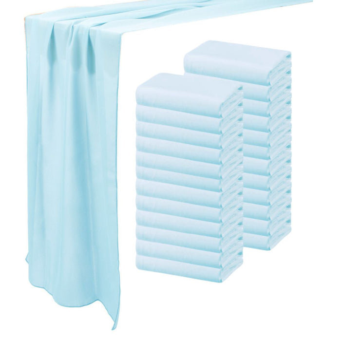Chiffon Table Runners-Set of 1-Koyal Wholesale-Light Blue-Set of 24-