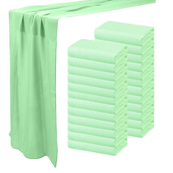 Chiffon Table Runners-Set of 1-Koyal Wholesale-Sage Green-Set of 24-