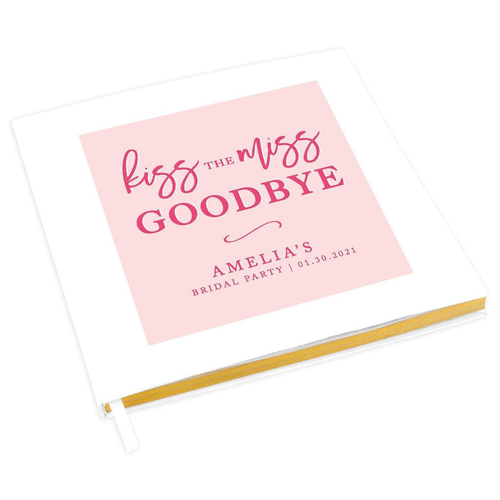 Custom Bachelorette Party Notebook with Gold Accents for The Bride to Be - 28 Designs-Set of 1-Andaz Press-Kiss the Miss Goodbye-