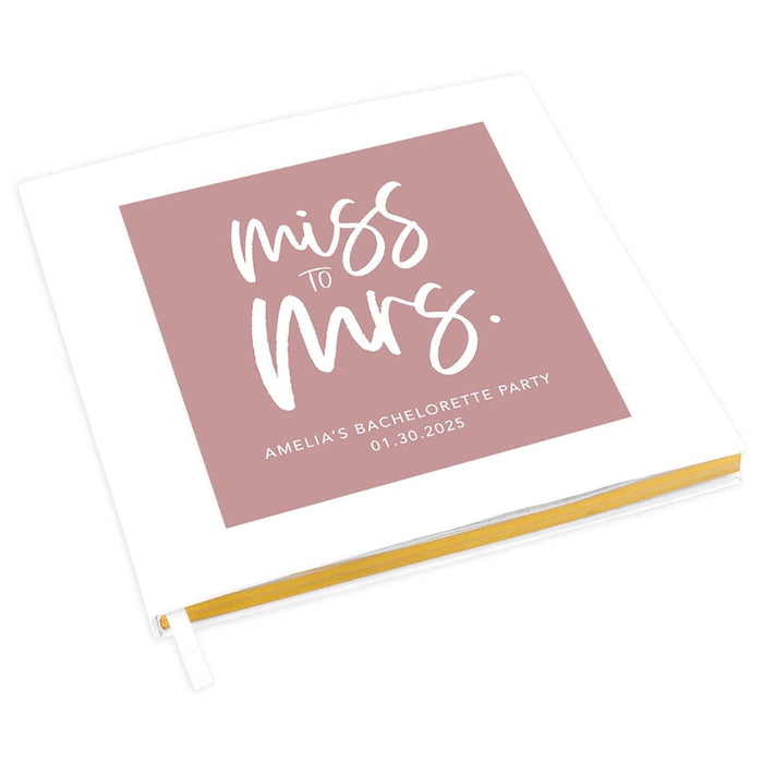 Custom Bachelorette Party Notebook with Gold Accents for The Bride to Be - 28 Designs-Set of 1-Andaz Press-Mauve Miss to Mrs-