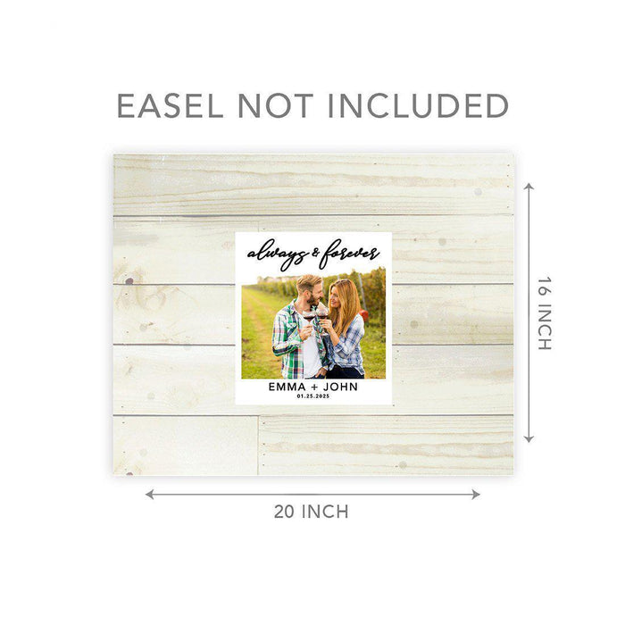 Custom Fall Canvas Wedding Guestbook Welcome Signs-Set of 1-Andaz Press-Rustic Wood Monogram-