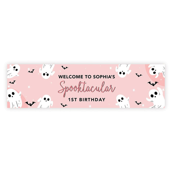 Custom Halloween 1st Birthday Banner, Backdrop Welcome Sign, Set of 1-Set of 1-Andaz Press-Spooktacular 1st Birthday-