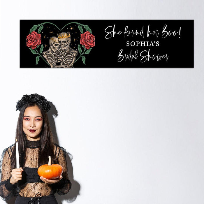 Custom Halloween Welcome Banner Backdrop for Bridal Shower, Bachelorette, and Birthday, Set of 1-Set of 1-Andaz Press-Halloween Bash-