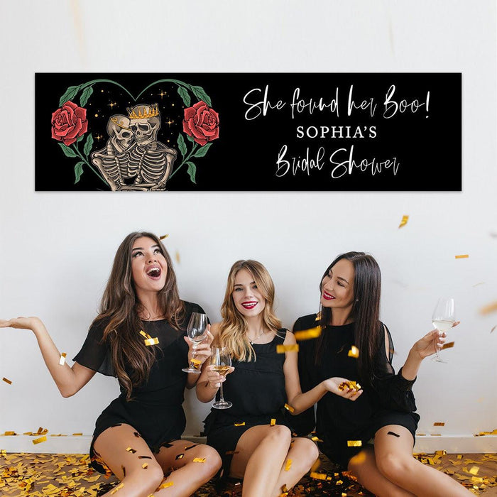 Custom Halloween Welcome Banner Backdrop for Bridal Shower, Bachelorette, and Birthday, Set of 1-Set of 1-Andaz Press-Halloween Bash-