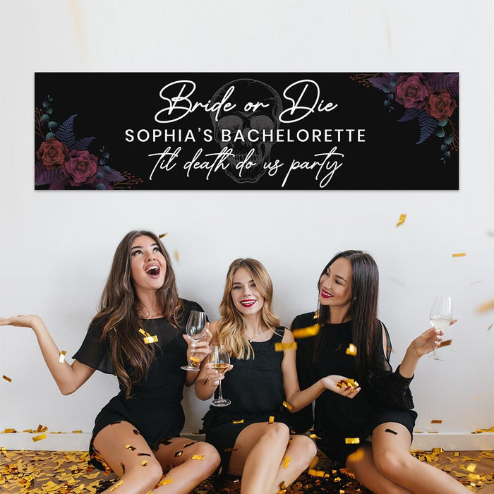 Custom Halloween Welcome Banner Backdrop for Bridal Shower, Bachelorette, and Birthday, Set of 1-Set of 1-Andaz Press-Halloween Bash-