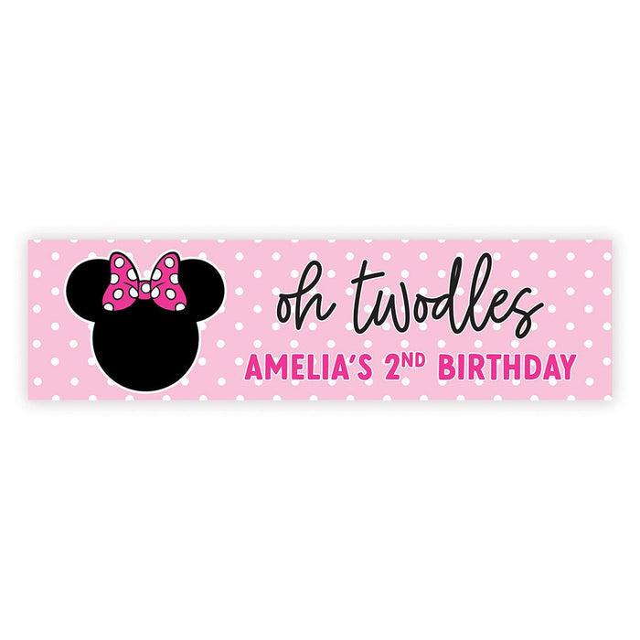Custom Happy 2nd Birthday Banner Backdrop for Party Decorations, Set of 1-Set of 1-Andaz Press-Oh Twodles-