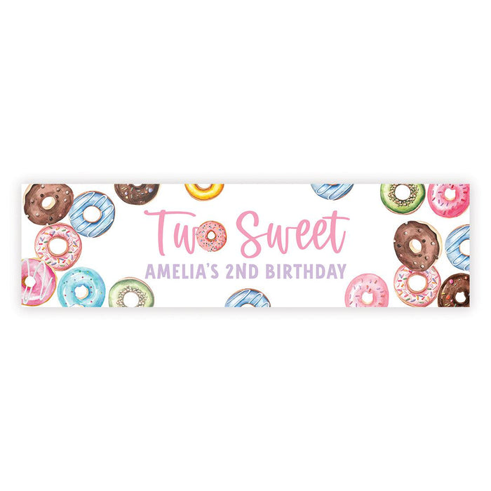 Custom Happy 2nd Birthday Banner Backdrop for Party Decorations, Set of 1-Set of 1-Andaz Press-Two Sweet-
