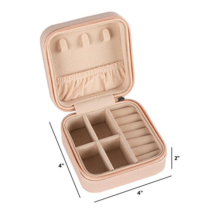 Custom Jewelry Box for Women, Portable Travel Organizer, Set of 1-Set of 1-Andaz Press-Blush Pink-