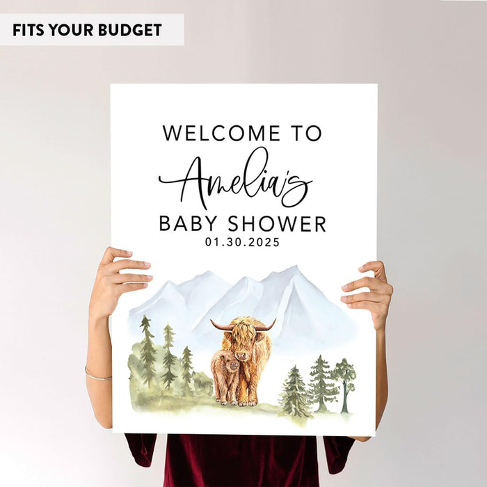 Custom Jungle Safari Baby Shower Canvas Welcome Signs-Set of 1-Andaz Press-Modern Tropical Jungle-