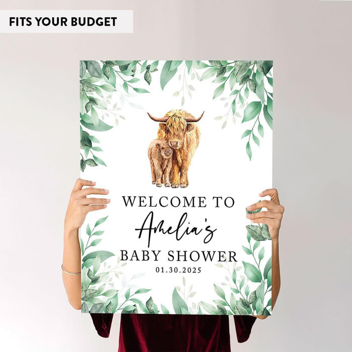 Custom Jungle Safari Baby Shower Canvas Welcome Signs-Set of 1-Andaz Press-Modern Tropical Jungle-