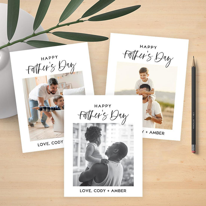Custom Photo Father's Day Jumbo Card with Envelope, Greeting Card for Him, Set of 1-Set of 1-Andaz Press-Love, Custom Names-