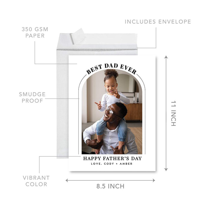 Custom Photo Father's Day Jumbo Card with Envelope, Greeting Card for Him, Set of 1-Set of 1-Andaz Press-Love, Custom Names-