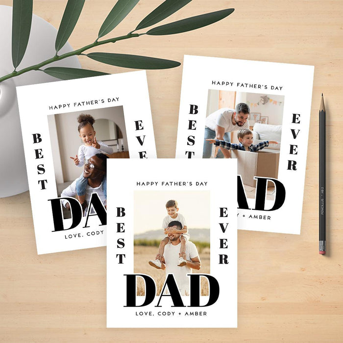 Custom Photo Father's Day Jumbo Card with Envelope, Greeting Card for Him, Set of 1-Set of 1-Andaz Press-Love, Custom Names-