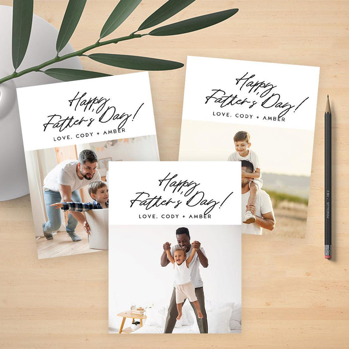 Custom Photo Father's Day Jumbo Card with Envelope, Greeting Card for Him, Set of 1-Set of 1-Andaz Press-Love, Custom Names-