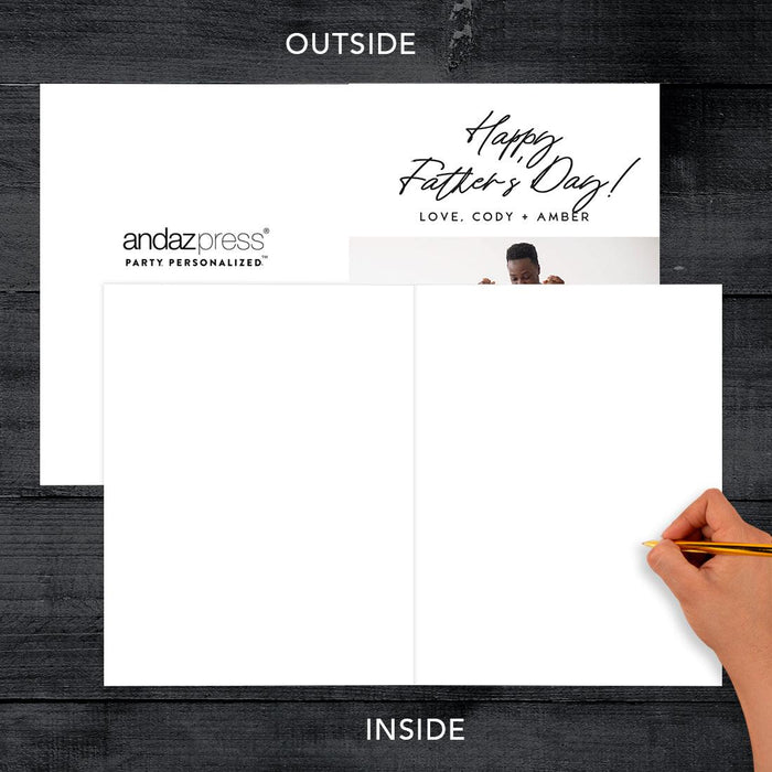 Custom Photo Father's Day Jumbo Card with Envelope, Greeting Card for Him, Set of 1-Set of 1-Andaz Press-Love, Custom Names-