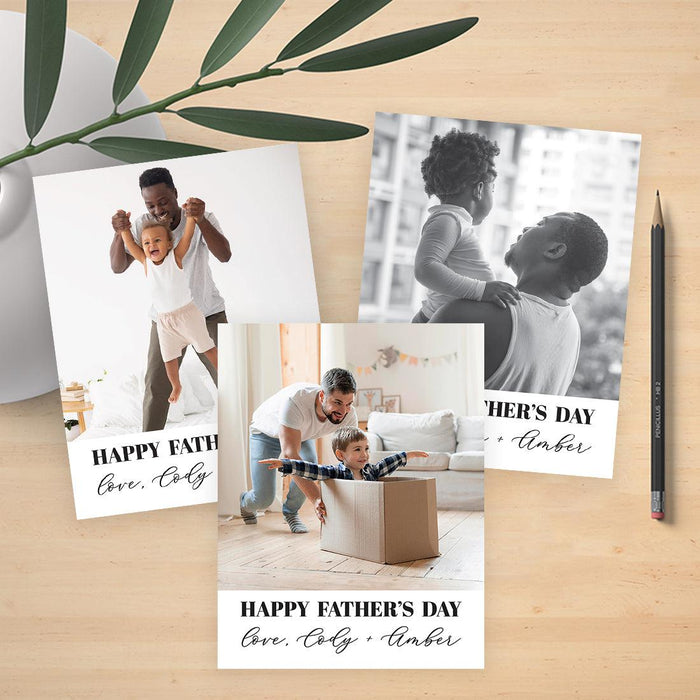 Custom Photo Father's Day Jumbo Card with Envelope, Greeting Card for Him, Set of 1-Set of 1-Andaz Press-Love, Custom Names-