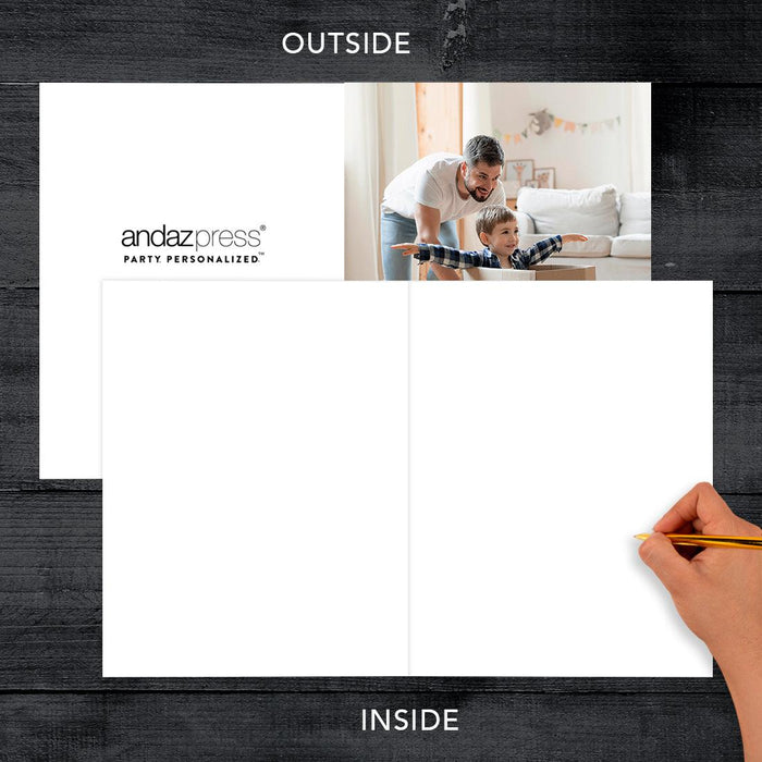 Custom Photo Father's Day Jumbo Card with Envelope, Greeting Card for Him, Set of 1-Set of 1-Andaz Press-Love, Custom Names-