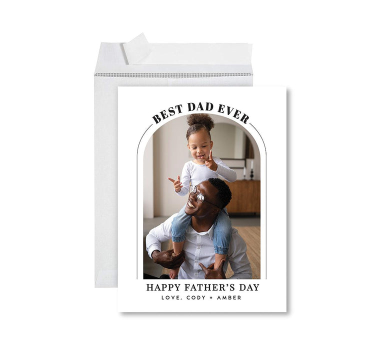 Custom Photo Father's Day Jumbo Card with Envelope, Greeting Card for Him, Set of 1-Set of 1-Andaz Press-Best Dad Ever Arch-