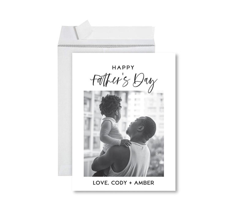 Custom Photo Father's Day Jumbo Card with Envelope, Greeting Card for Him, Set of 1-Set of 1-Andaz Press-Happy Father's Day-