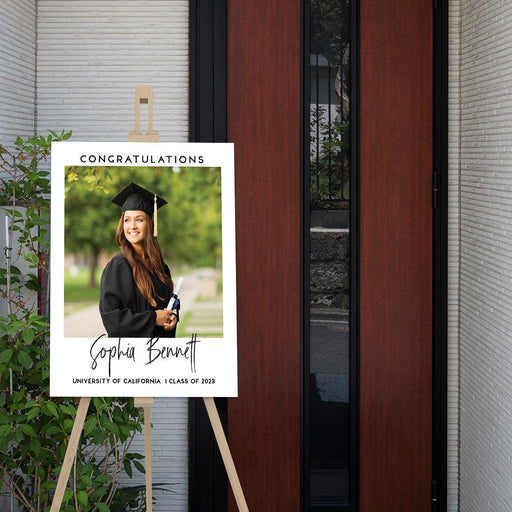 Custom Photo Graduation Canvas Sign for Alternative, Set of 1-Set of 1-Andaz Press-Rustic Script-