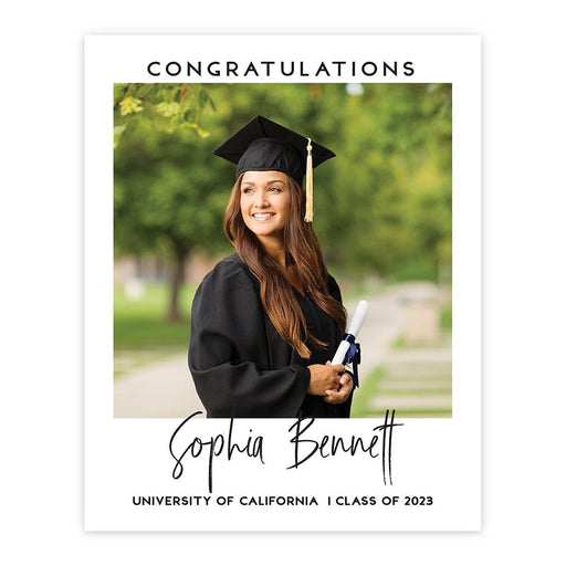 Custom Photo Graduation Canvas Sign for Alternative, Set of 1-Set of 1-Andaz Press-Rustic Script-