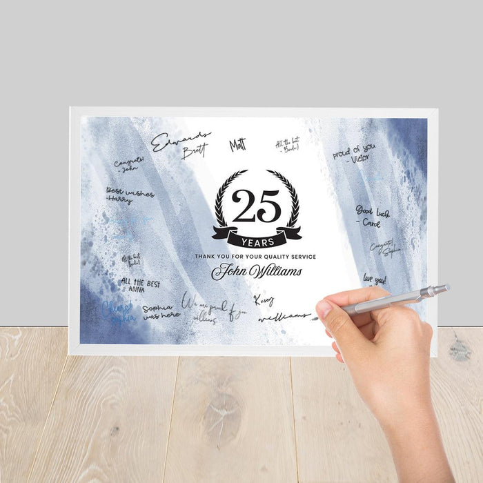 Custom Retirement Signature Frame Guest Book Alternative, Set of 1-Set of 1-Andaz Press-Greenery Wreath-