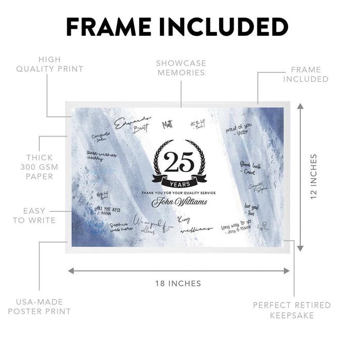 Custom Retirement Signature Frame Guest Book Alternative, Set of 1-Set of 1-Andaz Press-Greenery Wreath-