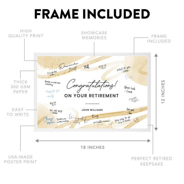 Custom Retirement Signature Frame Guest Book Alternative, Set of 1-Set of 1-Andaz Press-Greenery Wreath-