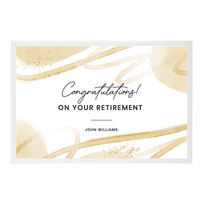 Custom Retirement Signature Frame Guest Book Alternative, Set of 1-Set of 1-Andaz Press-Watercolor Swirls-
