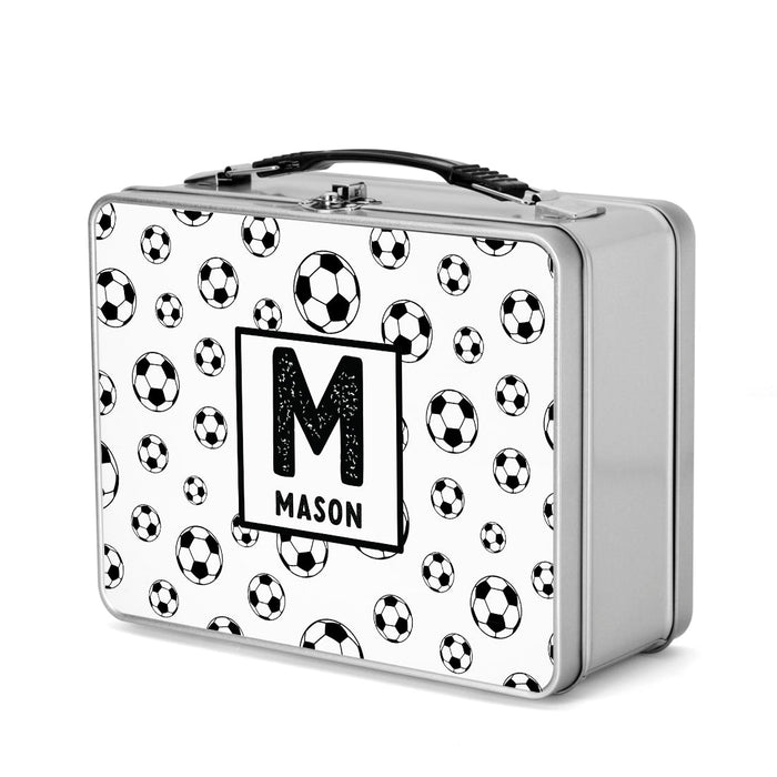 Custom Retro Style Stainless Steel Kids Lunch Box, Set of 1-Set of 1-Andaz Press-Soccer-