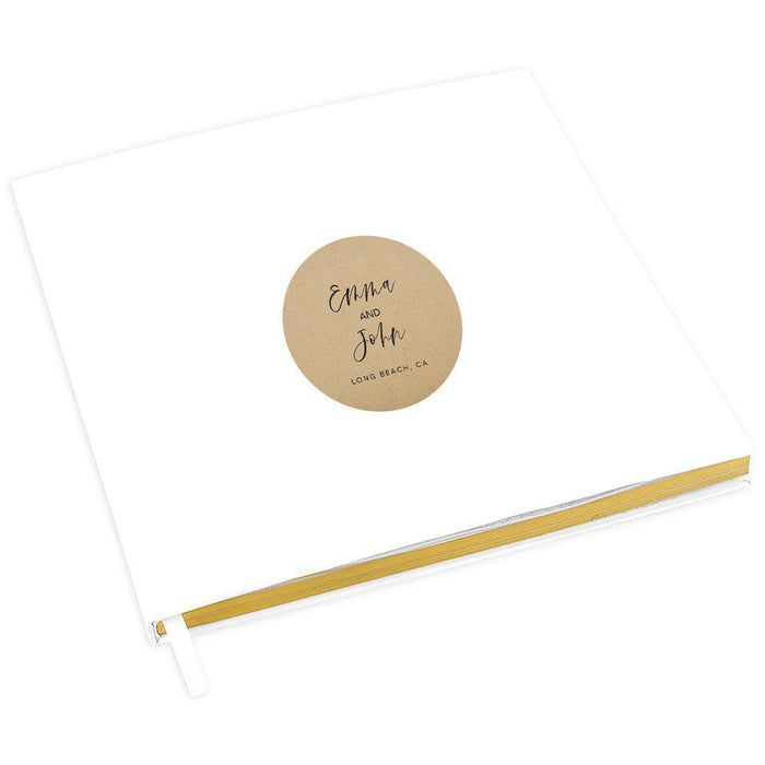Elegant Custom Wedding Guestbook with Gold Accents - 45 Designs-Set of 1-Andaz Press-Kraft Brown-
