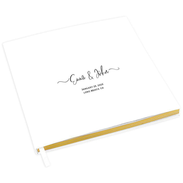 Elegant Custom Wedding Guestbook with Gold Accents - 45 Designs-Set of 1-Andaz Press-Modern Classic Script-