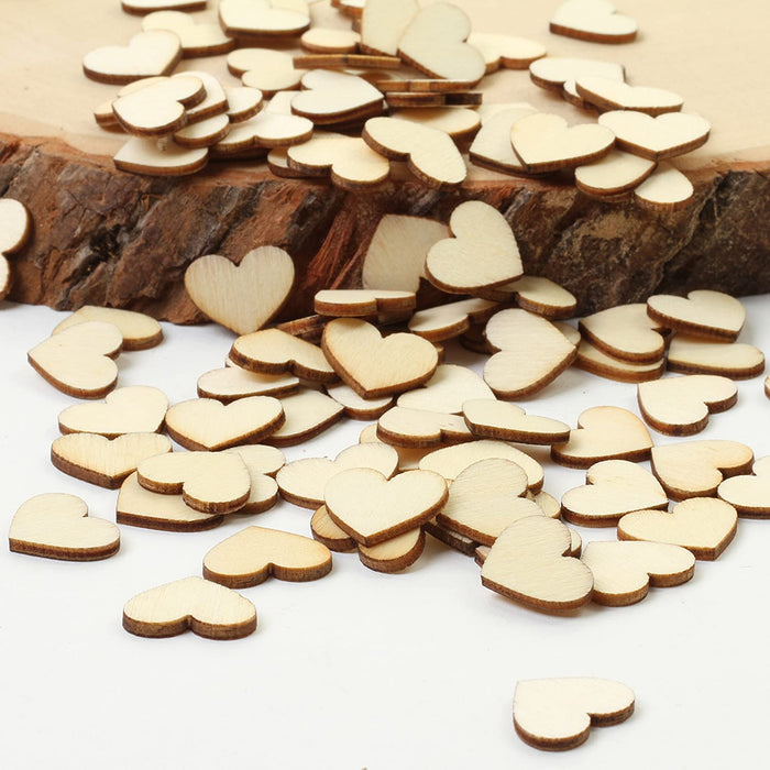 Engraved Wood Heart Confetti, 100 Pieces-Set of 100-Andaz Press-Plain-