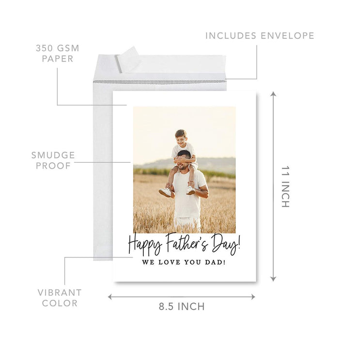 Father's Day Photo Jumbo Card with Envelope, Greeting Card for Him, Set of 1-Set of 1-Andaz Press-We Love You Dad!-