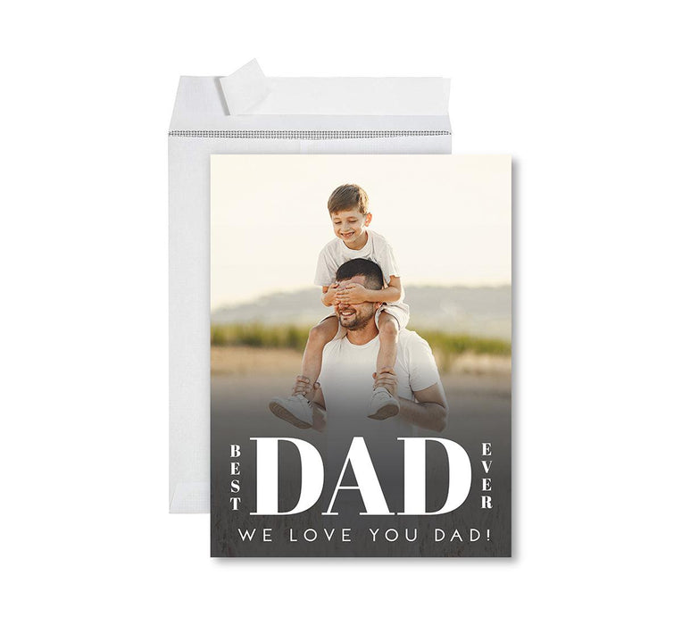 Father's Day Photo Jumbo Card with Envelope, Greeting Card for Him, Set of 1-Set of 1-Andaz Press-Best Bad Ever White Font-