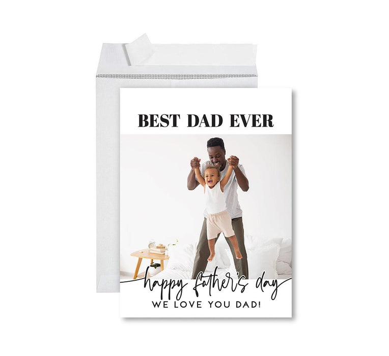 Father's Day Photo Jumbo Card with Envelope, Greeting Card for Him, Set of 1-Set of 1-Andaz Press-Best Dad Ever-