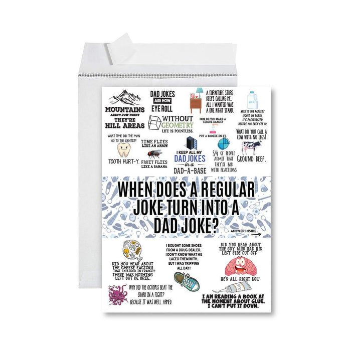 Father's Day Photo Jumbo Card with Envelope, Greeting Card for Him, Set of 1-Set of 1-Andaz Press-Dad Jokes-