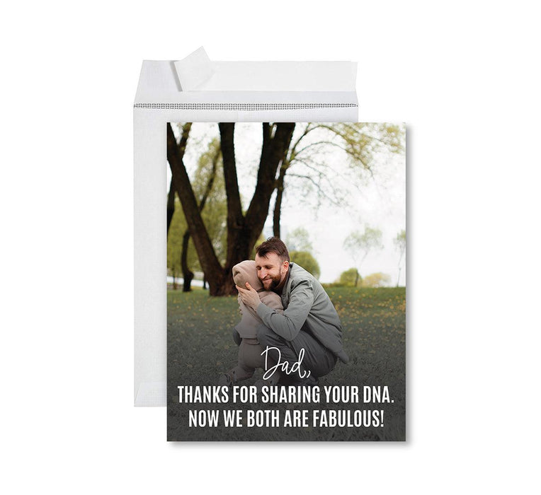 Father's Day Photo Jumbo Card with Envelope, Greeting Card for Him, Set of 1-Set of 1-Andaz Press-Dad, Thanks For Sharing Your DNA-