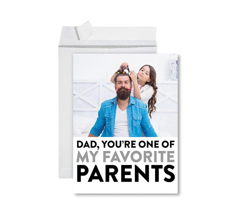 Father's Day Photo Jumbo Card with Envelope, Greeting Card for Him, Set of 1-Set of 1-Andaz Press-Dad, You're One Of My Favorite Parents-