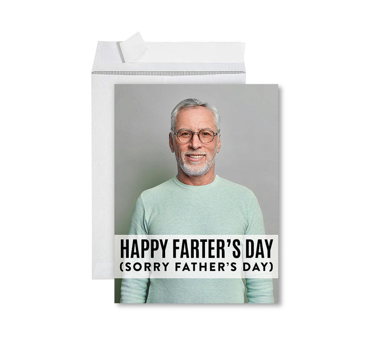 Father's Day Photo Jumbo Card with Envelope, Greeting Card for Him, Set of 1-Set of 1-Andaz Press-Happy Farter's Day-