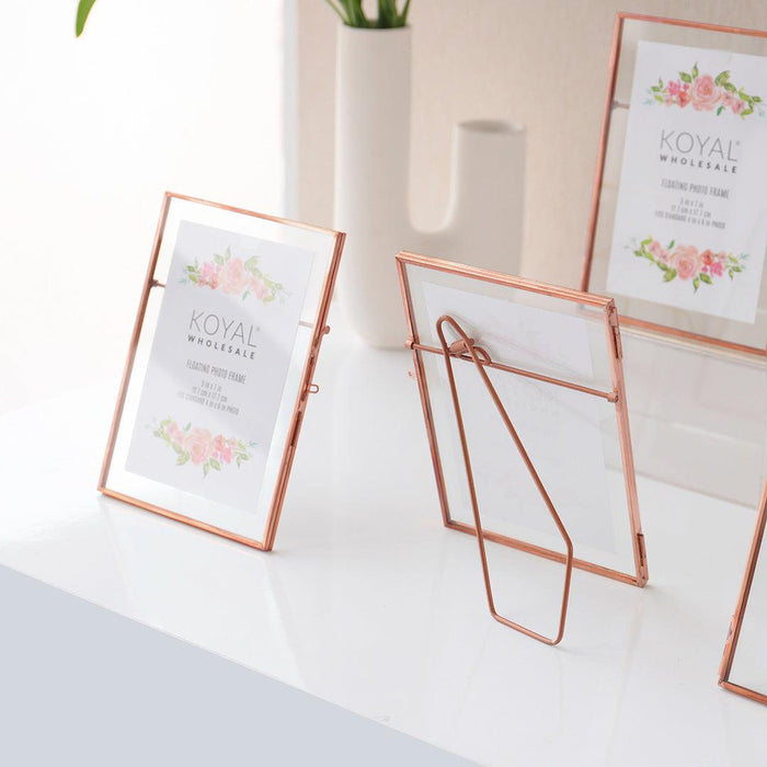 Floating Glass Frames-Koyal Wholesale-Gold-5" x 7"-