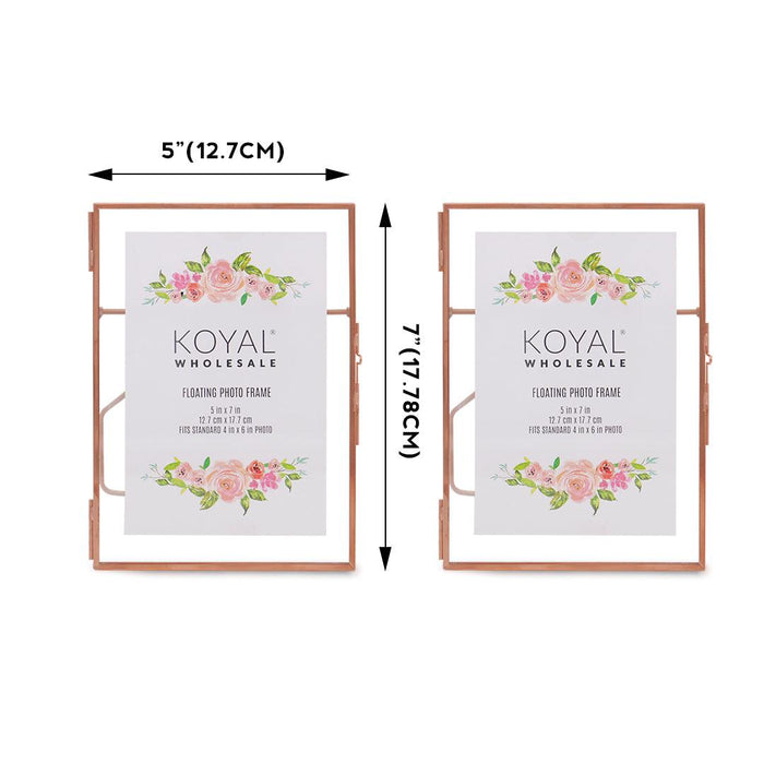 Floating Glass Frames-Koyal Wholesale-Gold-5" x 7"-