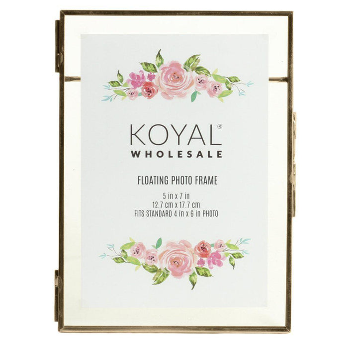 Floating Glass Frames-Koyal Wholesale-Gold-5" x 7"-